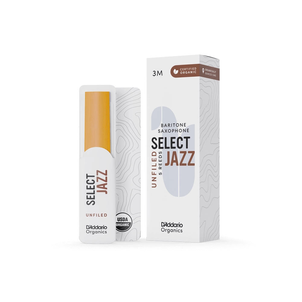 D'Addario Organic Select Jazz Unfiled Baritone Saxophone Reeds - Box of 5