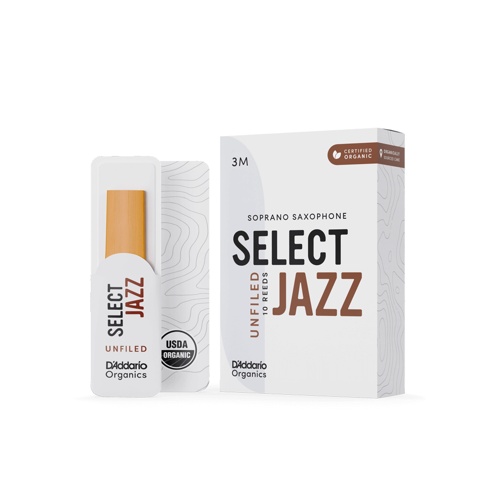 D'Addario Organic Select Jazz Unfiled Soprano Saxophone Reeds - Box of 10